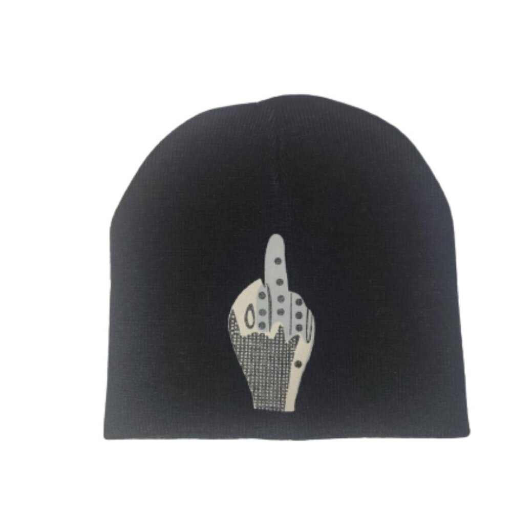 Winter Beanie Ski Hat | FU Rebel Beanie Hat | The Middle Finger Beanie Hat